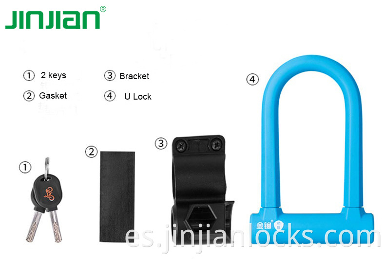 Seguridad de servicio pesado de 16 mm U Lock 6.3x8.2x1.25 pulgadas Combinación de bicicleta de servicio pesado U Lock para motocicletas de scooter eléctricos de bicicleta